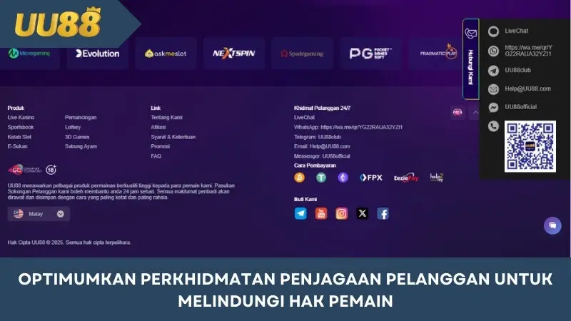 Optimalkan layanan pelanggan untuk melindungi hak pemain