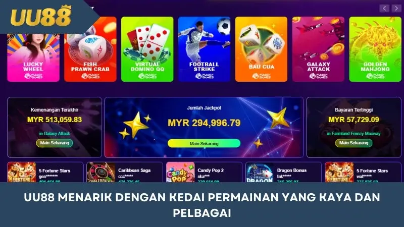 UU88 menarik dengan koleksi permainan yang luas dan pelbagai